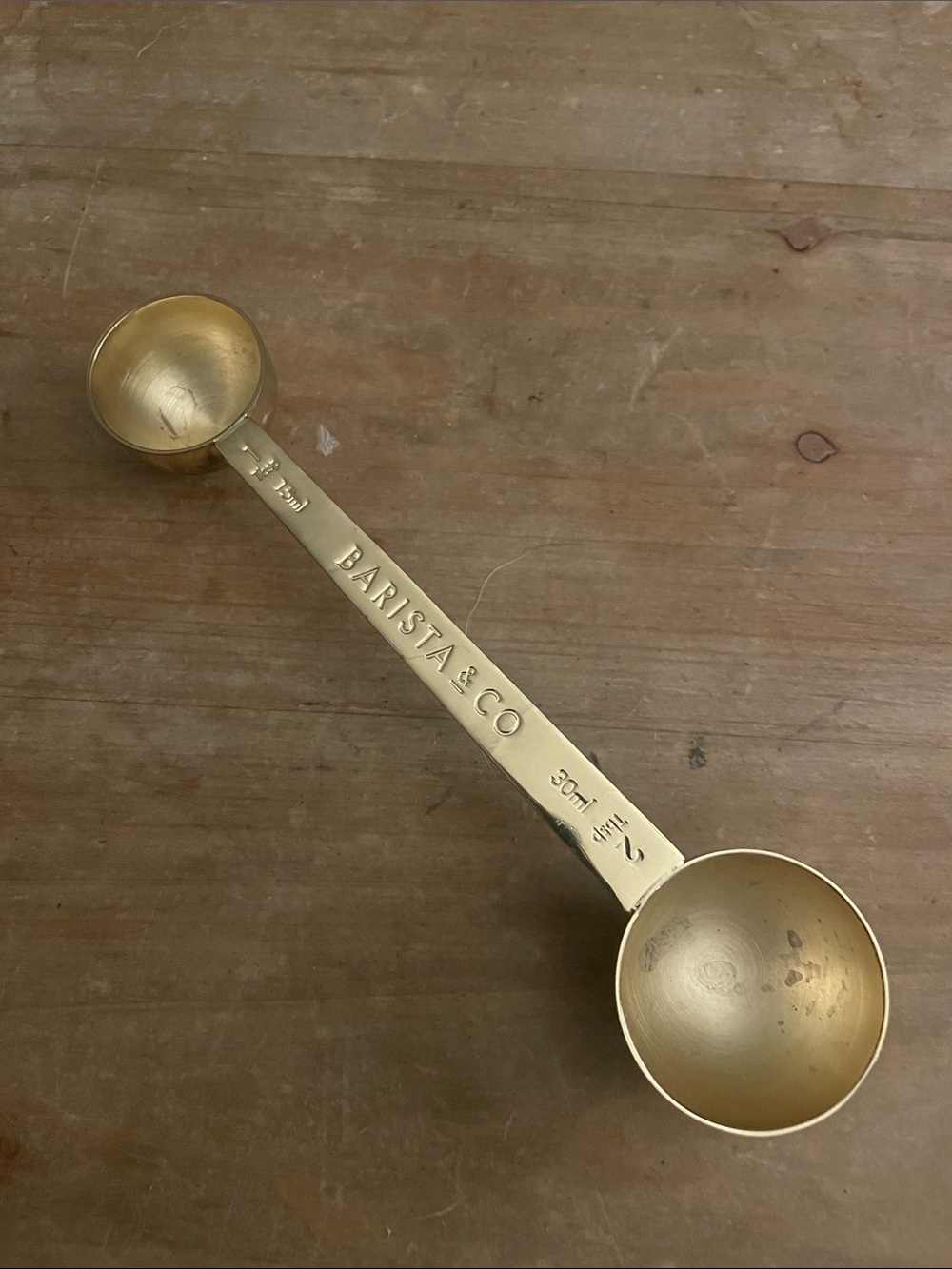 Gold Double Coffee Scoop one and two tablespoons